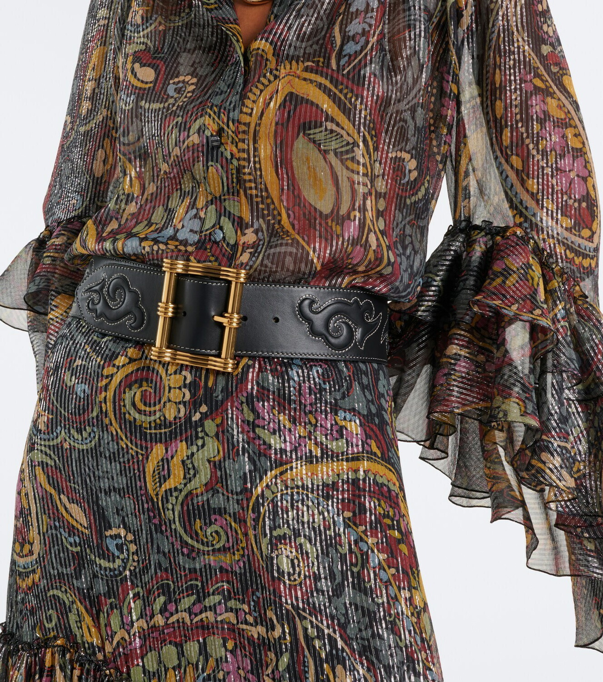 Etro Embroidered leather belt