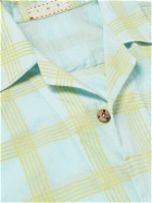 SMR Days - Bakoven Camp-Collar Checked Cotton-Voile Shirt - Blue