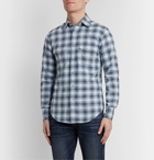 TOM FORD - Slim-Fit Checked Cotton Western Shirt - Blue