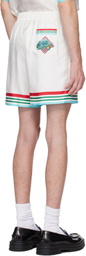 Casablanca White 'Casa Way' World Series Silk Shorts