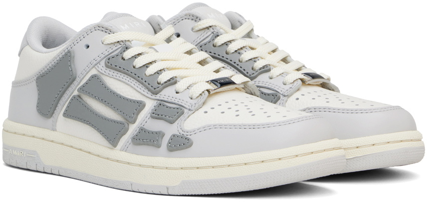 AMIRI Gray & White Skel Top Low Sneakers Amiri