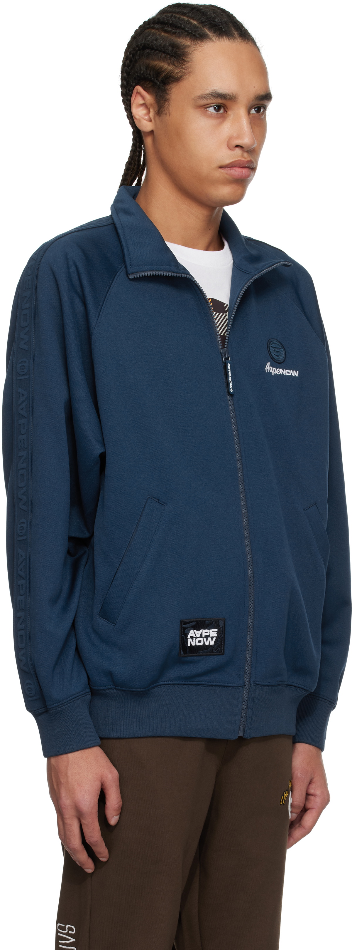 AAPE by A Bathing Ape Blue 'AAPE Now' Zip Up Sweater
