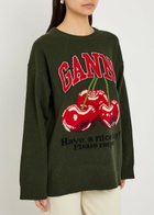Ganni Intarsia Wool-blend Jumper Green