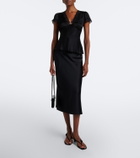 Rixo Karia lace-trimmed satin top