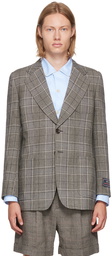 Gucci Gray Prince of Wales Formal Blazer