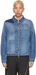 Alexander McQueen Blue Washed Organic Cotton Denim Jacket