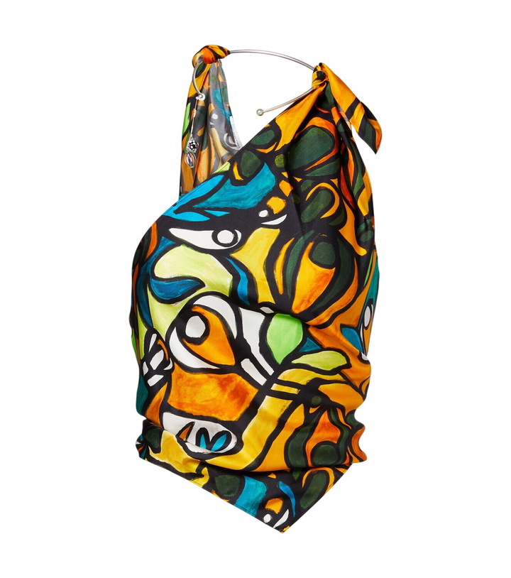 Photo: Christopher Esber Printed draped silk top