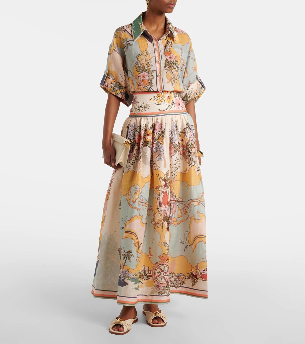 Zimmermann Tallow floral ramie shirt