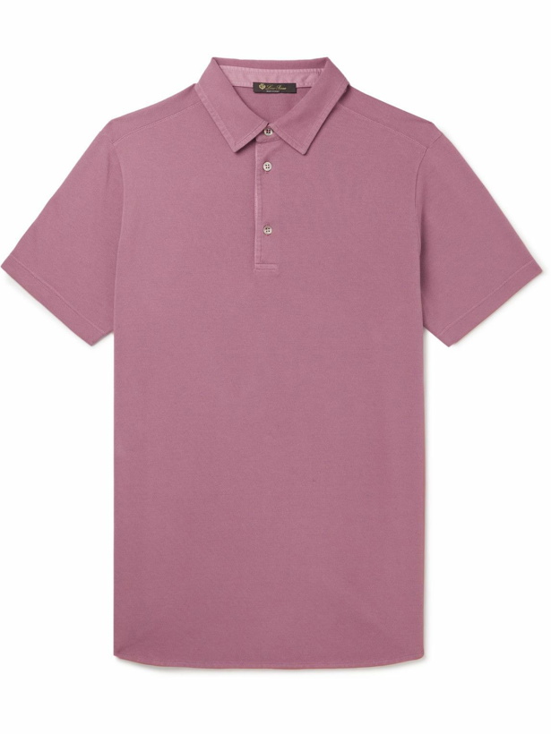 Photo: Loro Piana - Cotton-Piqué Polo Shirt - Pink