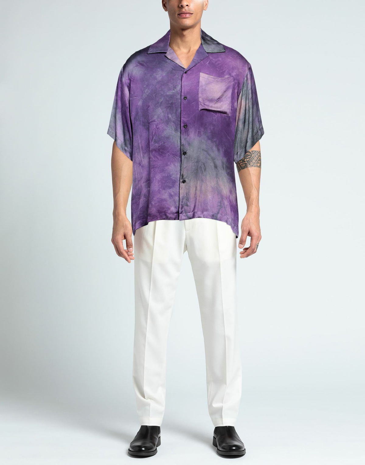 Msgm Mens Shirt in Purple