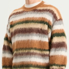 Bound Men's Alpaca Brushed Stripe Jumper in Tan Multi