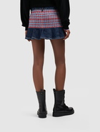 DSQUARED2 - Pleated Bouclé & Denim Mini Skirt