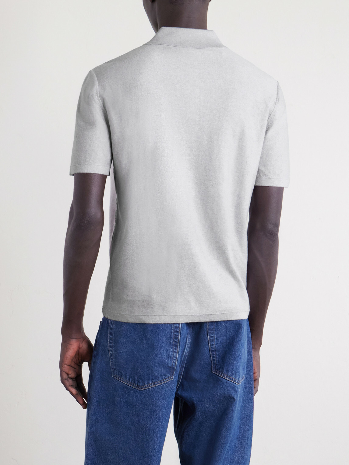 A.P.C. - Eliot Cotton and Cashmere-Blend Polo Shirt - Gray