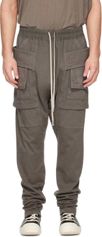 Photo: Rick Owens DRKSHDW Gray Tower Creatch Drawstring Cargo Pants