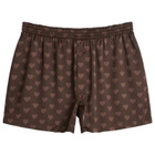 SKIMS Men's Sateen Sleep Boxers in Cocoa Heart Halfdrop