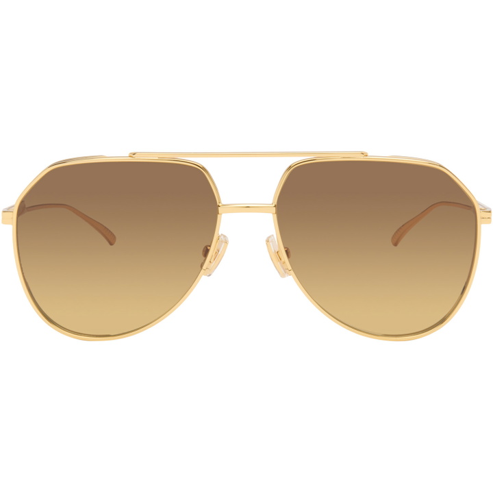 Photo: Bottega Veneta Gold Light Ribbon Sunglasses