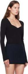 Givenchy Black Sweetheart-Neck Bodysuit