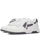 Off-White Men's Out Of Office Calf Leather Sneakers in White/Dark Grey