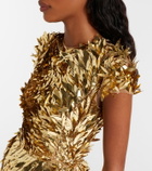 Oscar de la Renta Embellished mesh minidress