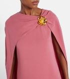Oscar de la Renta Caped silk-blend gown