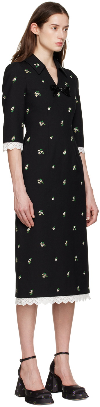 shushu tong midi dress Bow-detail ruffled linen midi dress in red - Shushu Tong