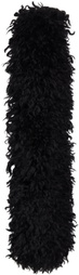 Anna Sui Black Faux Curly Lamb Fur Long Scarf