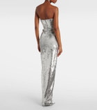 Roland Mouret Sequined gathered corset gown