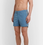 Orlebar Brown - Setter Mid-Length Webbing-Trimmed Swim Shorts - Blue