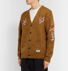 Wacko Maria - Tim Lehi Appliquéd Knitted Cardigan - Brown