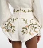 Agua by Agua Bendita Gatti embroidered linen shorts