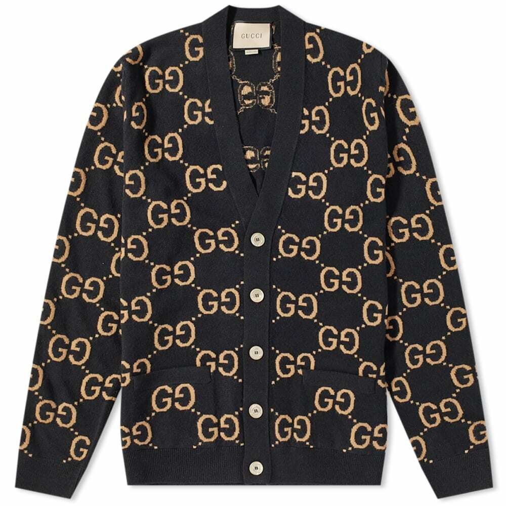 Gucci Men's Jumbo GG Cardigan in Black Gucci