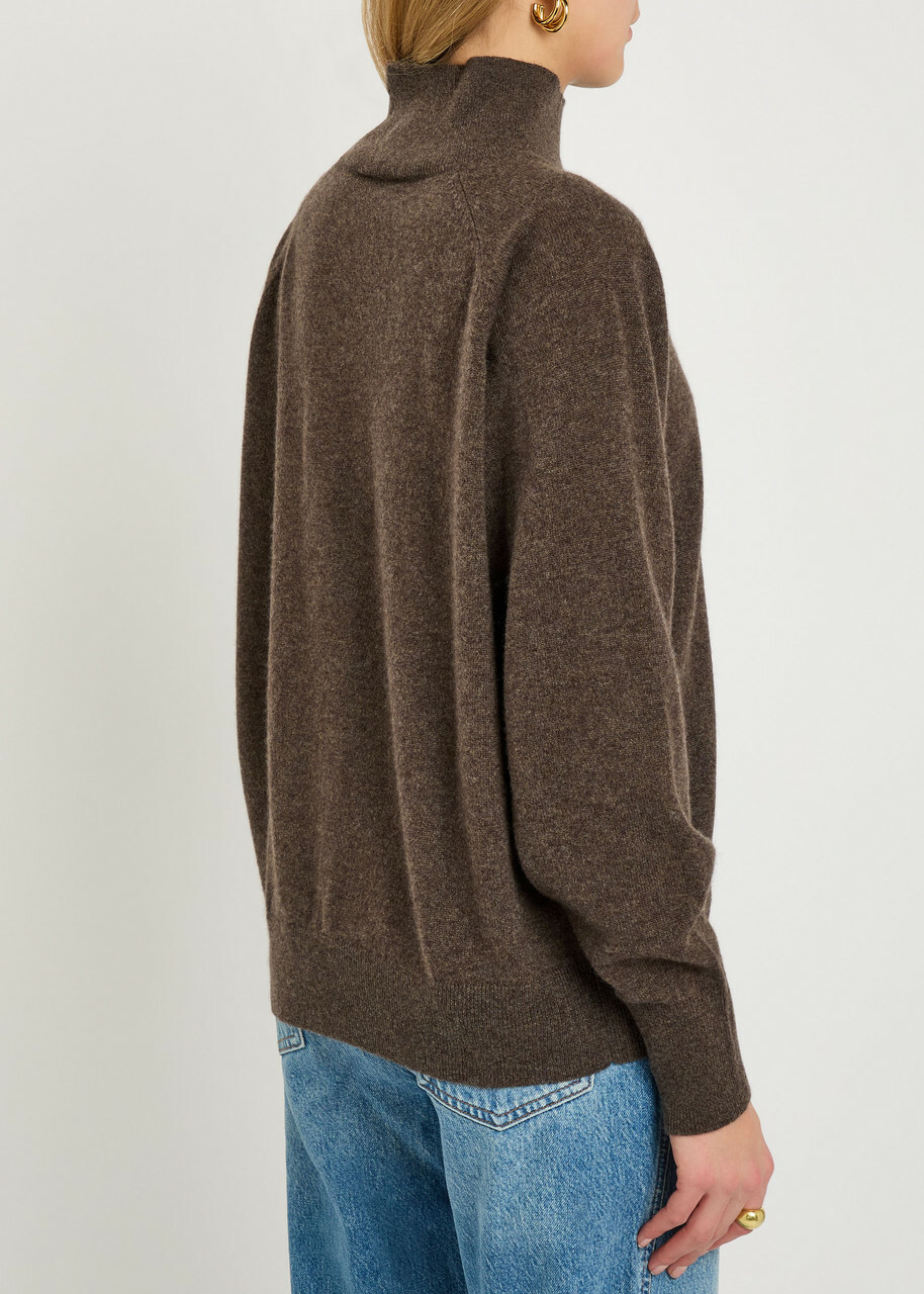 Reformation Merritt Turtleneck Cashmere Jumper Brown
