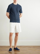 Brunello Cucinelli - Ribbed Linen and Cotton-Blend T-Shirt - Blue