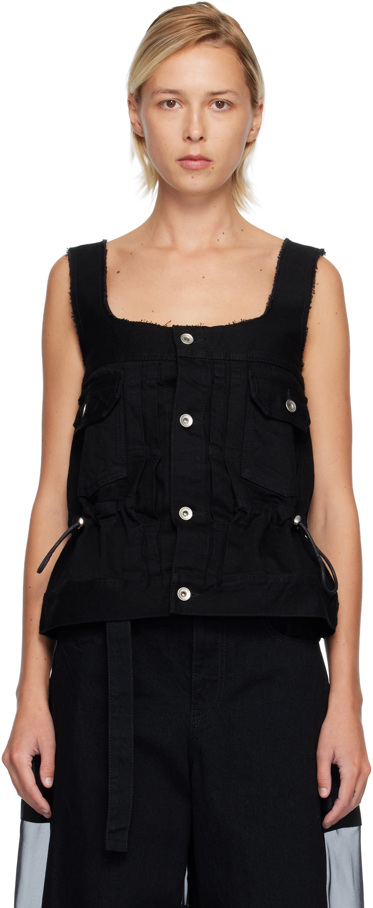 Sacai White Zip Tank Top Sacai