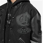 Creepz Men's Invasion Leather Melton Varsity Jacket - END. Exclusive in Black Out