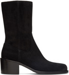 Dries Van Noten Black Suede Boots