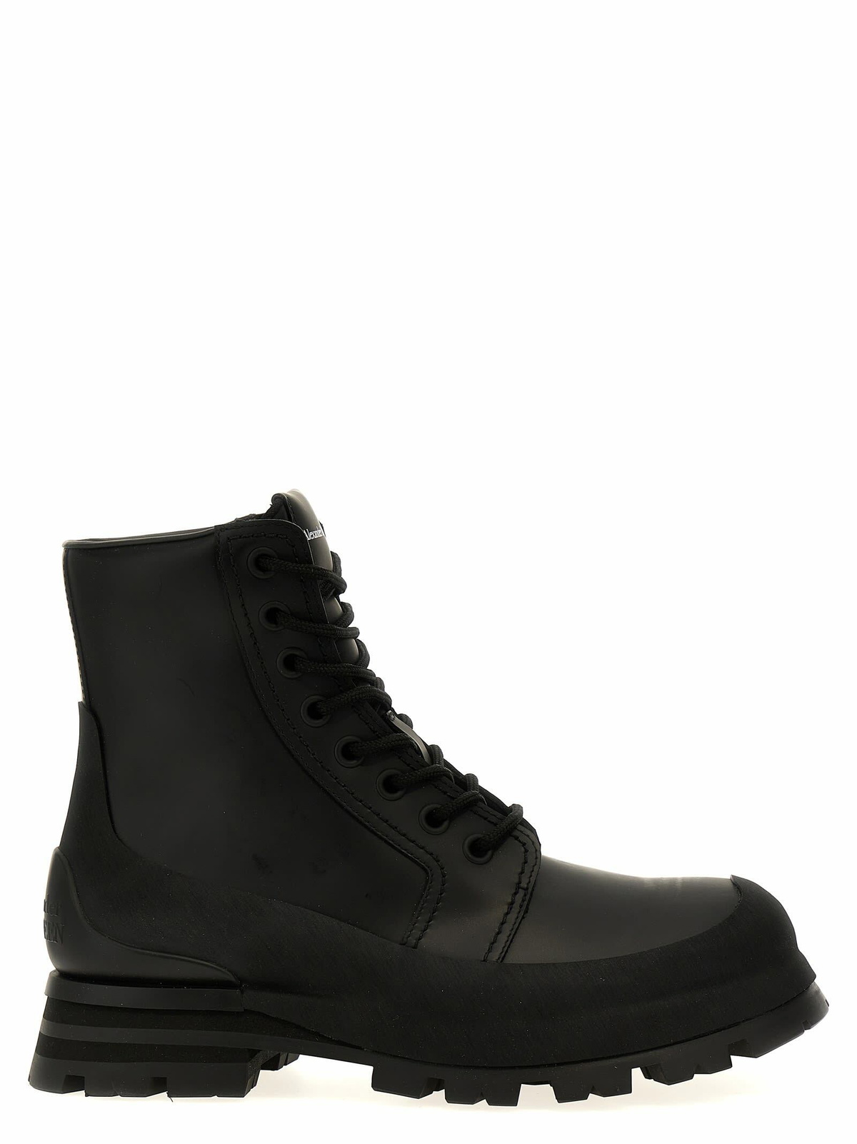 Alexander McQueen Black Punk Stud Lace-Up Boots Alexander