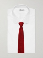 GIORGIO ARMANI - 8cm Silk and Cotton-Blend Jacquard Tie - Red