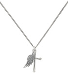 Emanuele Bicocchi Silver Cross & Wing Necklace