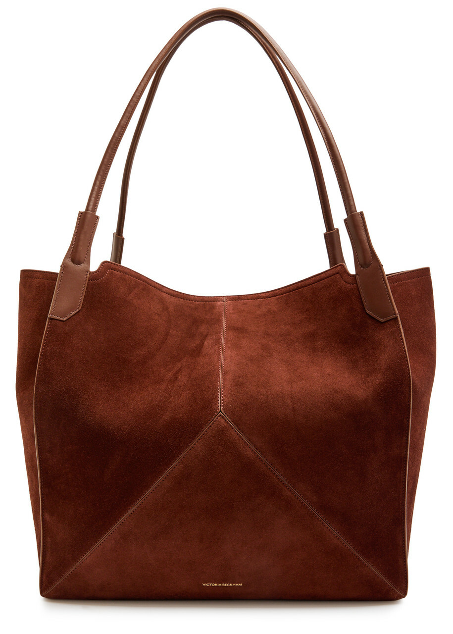 Victoria Beckham Victoria Panelled Suede Tote - Dark Brown - One Size