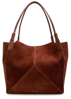 Victoria Beckham Victoria Panelled Suede Tote - Dark Brown - One Size