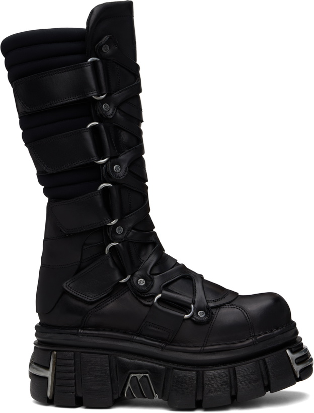 Photo: VETEMENTS Black New Rock Edition Tower Boots
