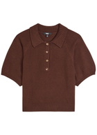 Paige Birch Knit Polo top Brown