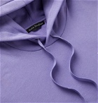 Acne Studios - Ferris Logo-Appliquéd Mélange Fleece-Back Cotton-Jersey Hoodie - Purple