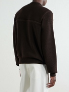 LOEWE - Panelled Zippered Wool-Blend Sweater - Brown