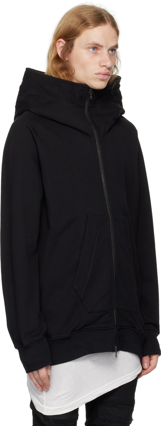 Julius Black Funnel Neck Hoodie