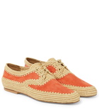 Gabriela Hearst - x Clergerie Miguel raffia and suede Derby shoes