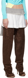 ALL-IN White & Gray Sweatshort Miniskirt