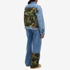 Palm Angels Women's Jungle Denim Over Jacket in Blue/Green