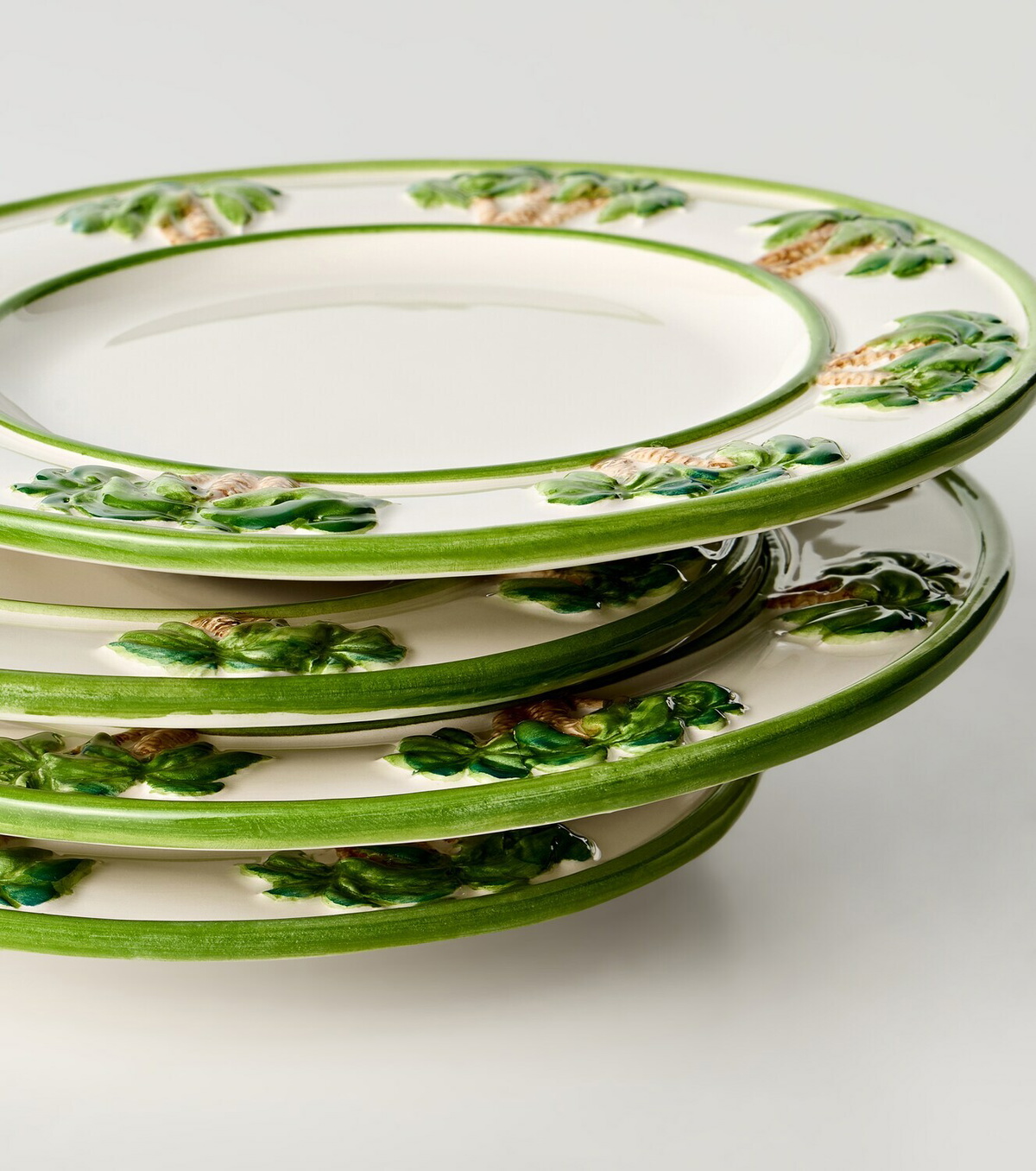 Les-Ottomans Palms set of 4 ceramic dinner plates